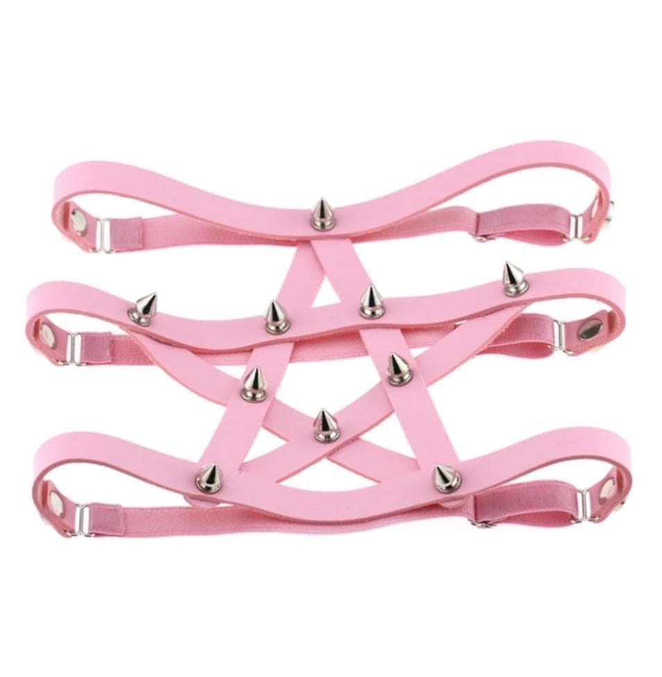 Gothic Studded Pentagram Harness