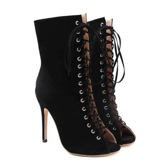 Gladiator Cross Strap Heel Boots