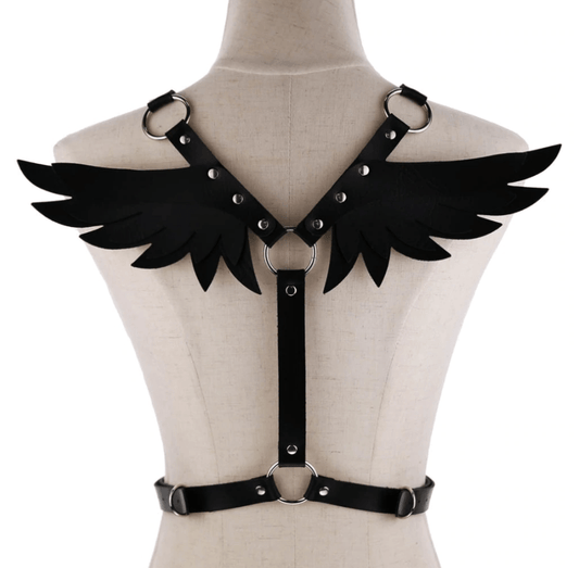 Gothic Wings Leather Harness Bondage