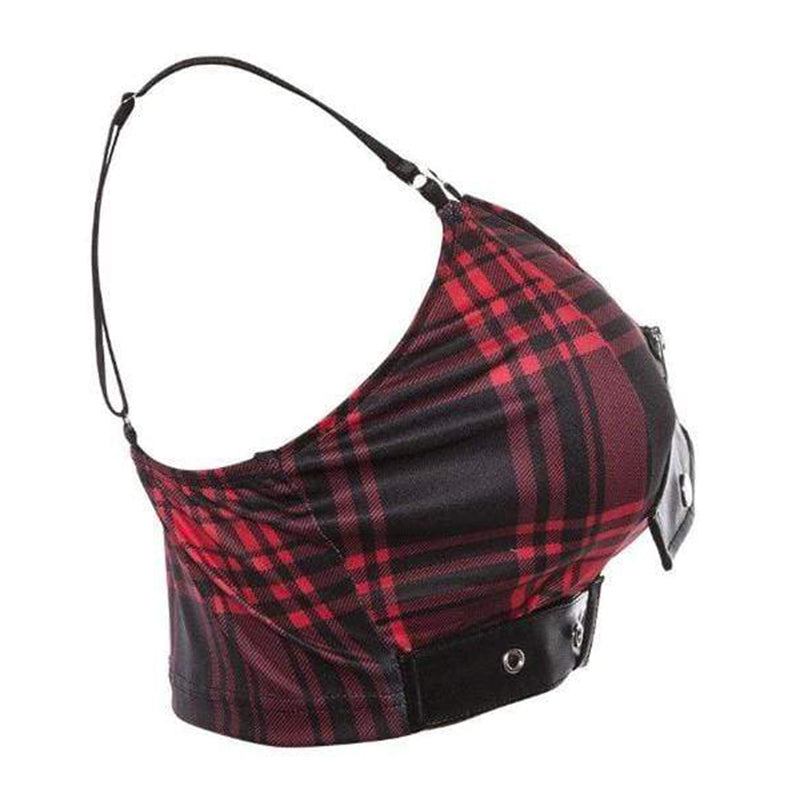 Gothic Plaid Rivet Crop Tank Top