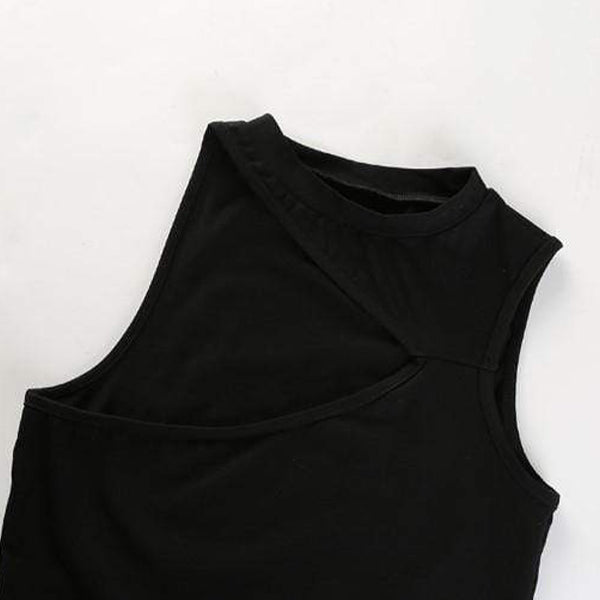 Gothic Halter Bodycon Crop Tops