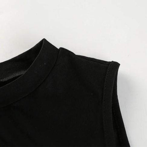 Gothic Halter Bodycon Crop Tops