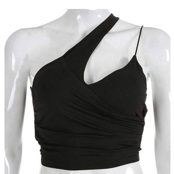 Gothic Asymmetric Crop Top