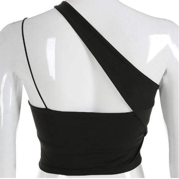 Gothic Asymmetric Crop Top