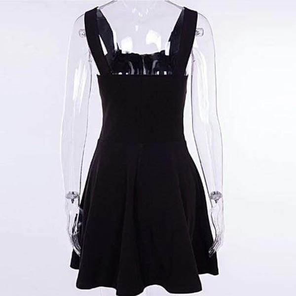 Gothic Vintage Retro Metal Chain Zipper Dress