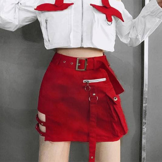 Gothic Grunge Zipper Skirt