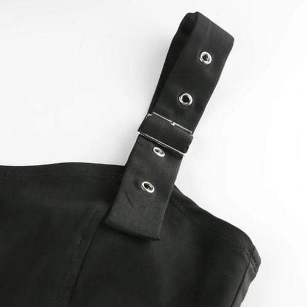 Gothic Punk Eyelet Metal Chain Top