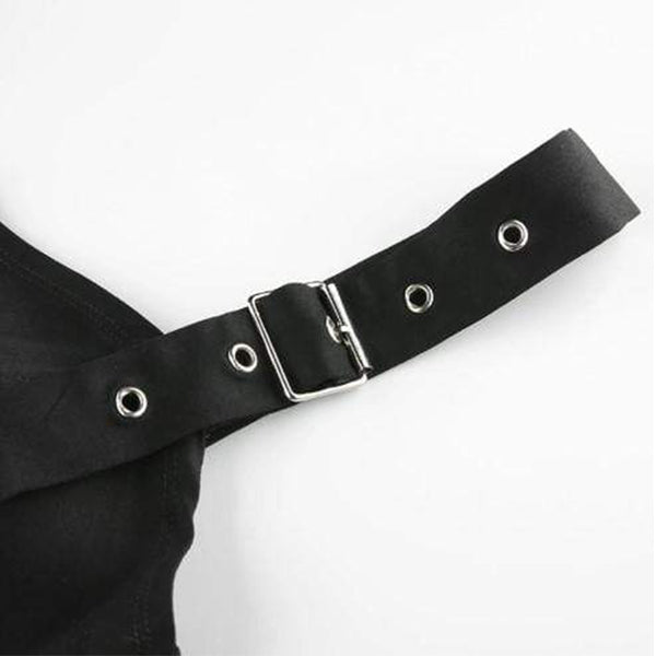 Gothic Punk Eyelet Metal Chain Top