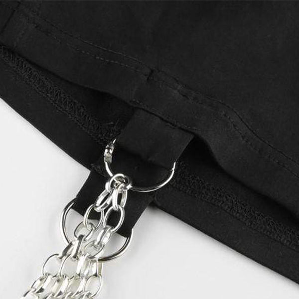 Gothic Punk Eyelet Metal Chain Top