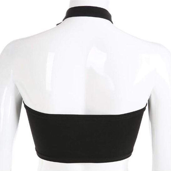 Gothic Choker Halter Crop Top