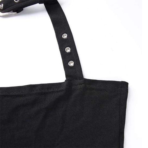 Gothic Choker Halter Crop Top