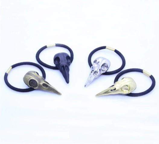 Bird Skull Goth Hair Band Rope