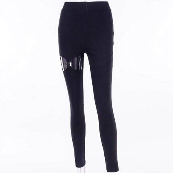 Gothic Hollow Out High Waist Pants