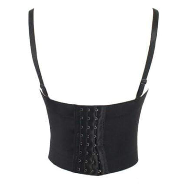 Leather Rivet Bustier Crop Top