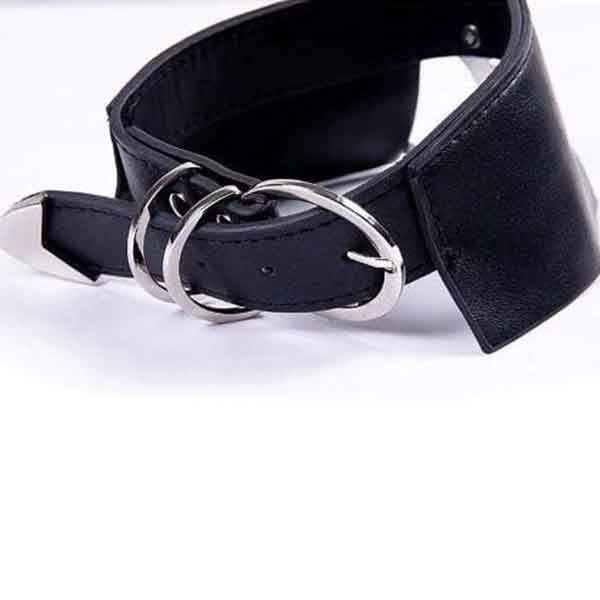 Gothic Moon Black Leather Choker