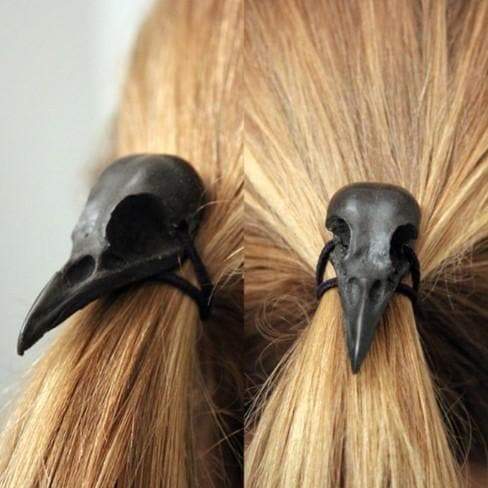 Bird Skull Goth Hair Band Rope