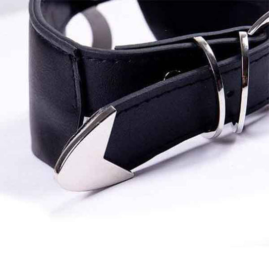 Gothic Moon Black Leather Choker
