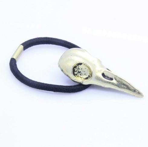 Bird Skull Goth Hair Band Rope