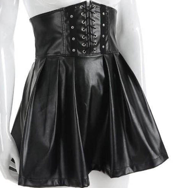 Gothic Leather Bondage High Waist