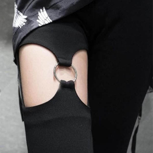 Gothic Hollow Out High Waist Pants