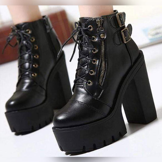 RIOT Gothic Lace Up Platform Boots