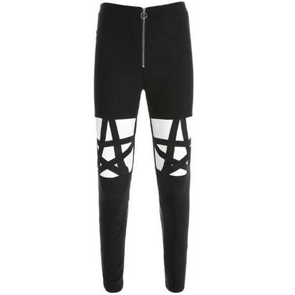Gothic Pentagram Hollow Out High Waist Pants