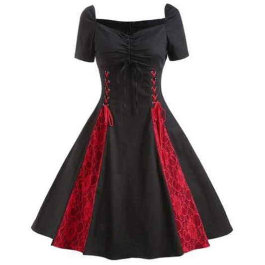 Gothic Dress Women Lace Up Corset