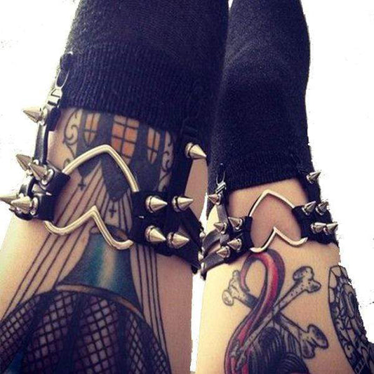 Sexy Heart Spiked Garter