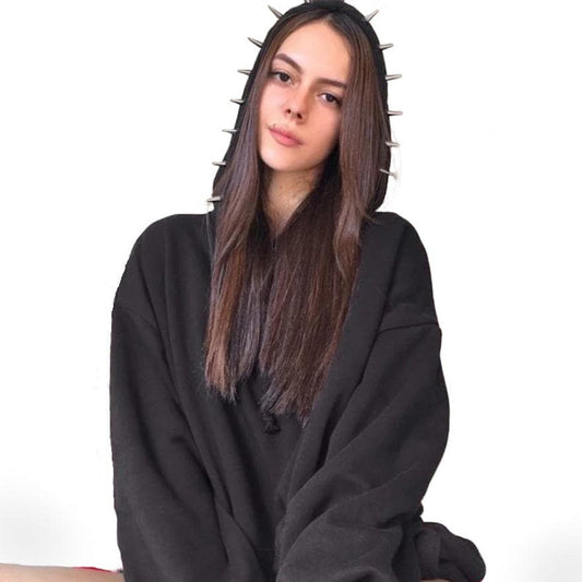 Spikey Gothic Black Hoodie