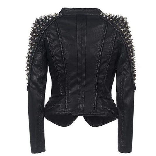 Studded Leather Moto Jacket