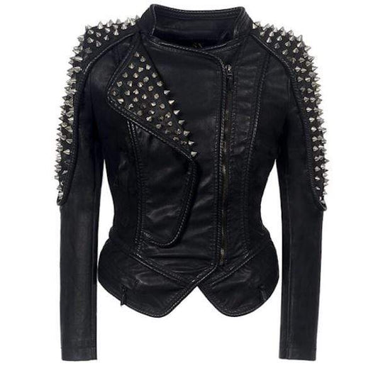 Studded Leather Moto Jacket