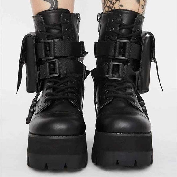 Chunky Black Goth Boots