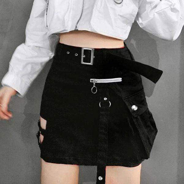 Gothic Grunge Zipper Skirt