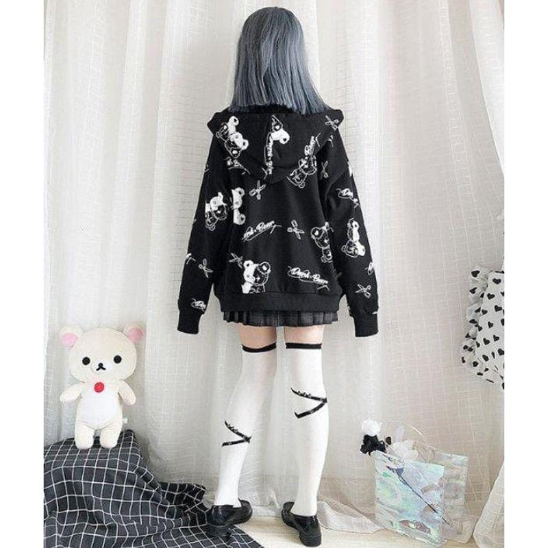 Dark Bear Kawaii Hoodie