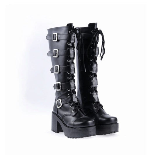 VELVET MORPHEUS PLATFORM BOOTS