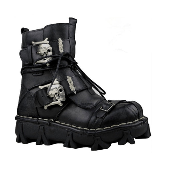 Skull Punk Motorcycle Boots