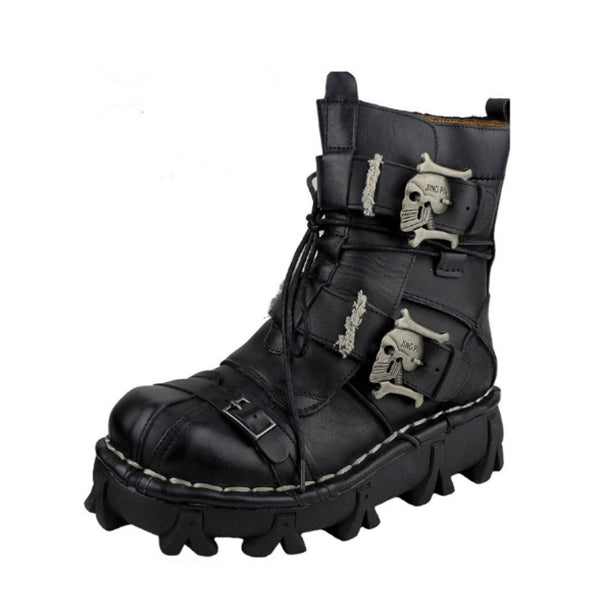 Skull Punk Motorcycle Boots
