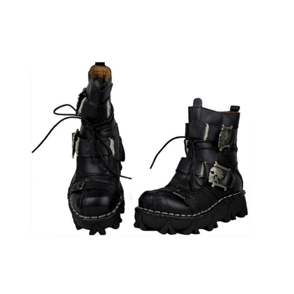 Skull Punk Motorcycle Boots