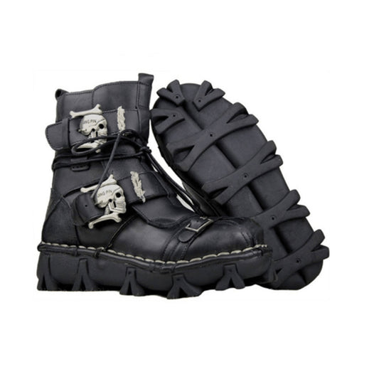 Skull Punk Motorcycle Boots