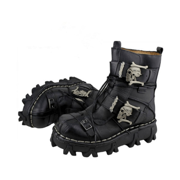 Skull Punk Motorcycle Boots