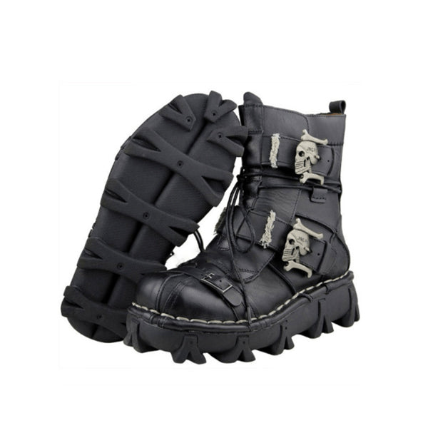 Skull Punk Motorcycle Boots