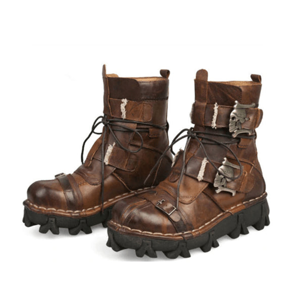 Skull Punk Motorcycle Boots