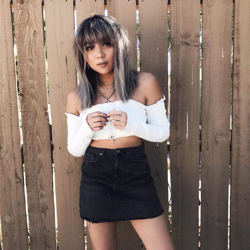 Laced Ruffled Shirt Crop Top