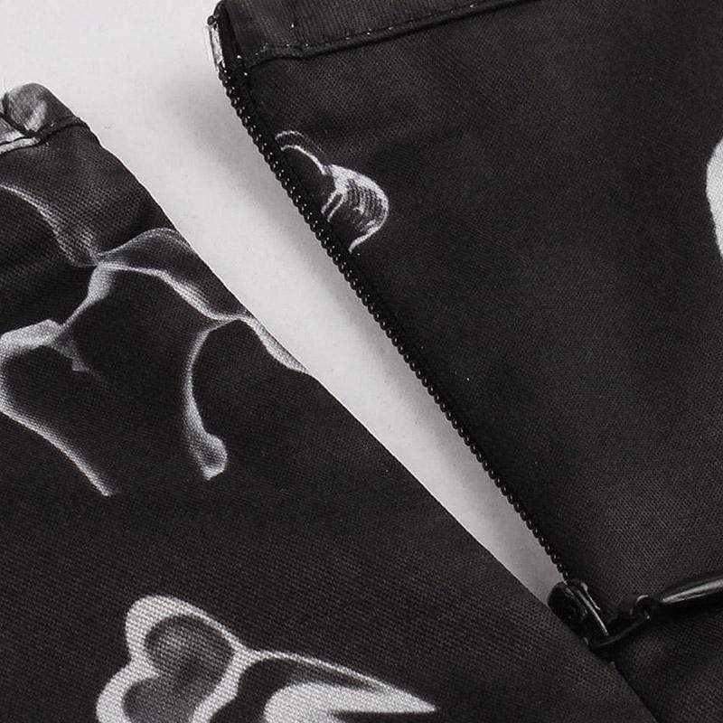 Skeleton Bone Printed Gothic Dress