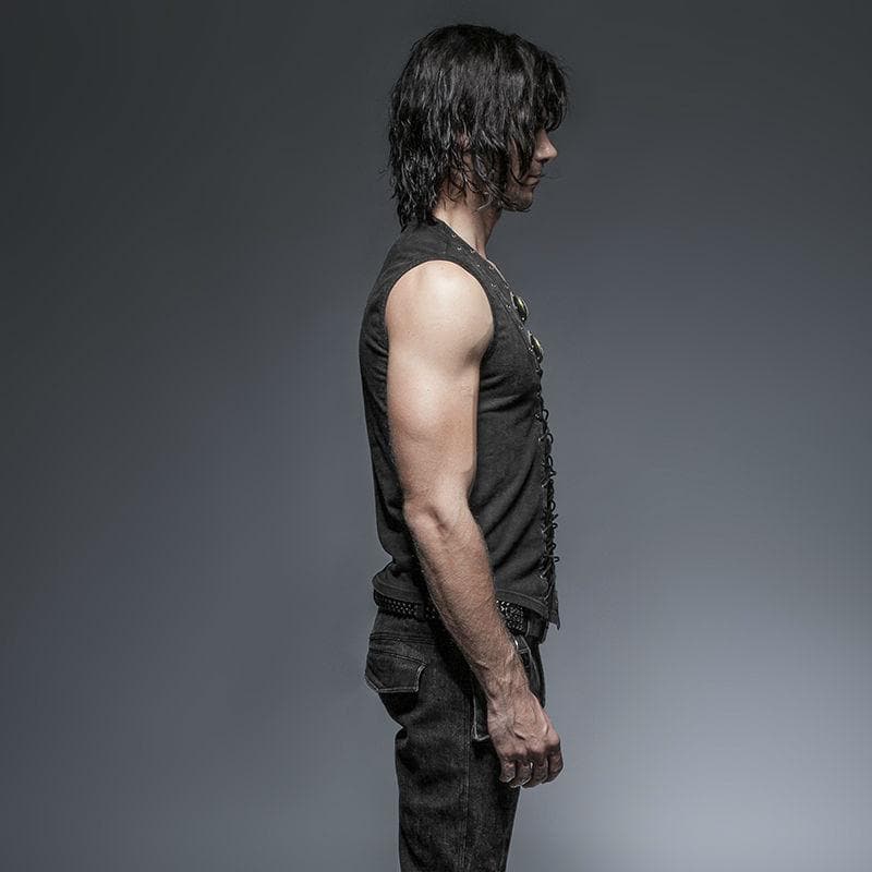 Gothic Steampunk Front Strap Vest