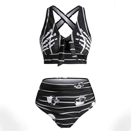Retro Skull Tankini Swimwear