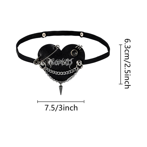 Black Heart Leather Eyepatch