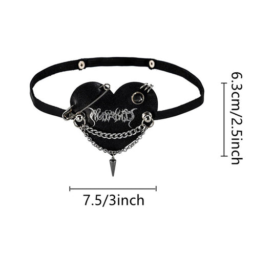 Black Heart Leather Eyepatch