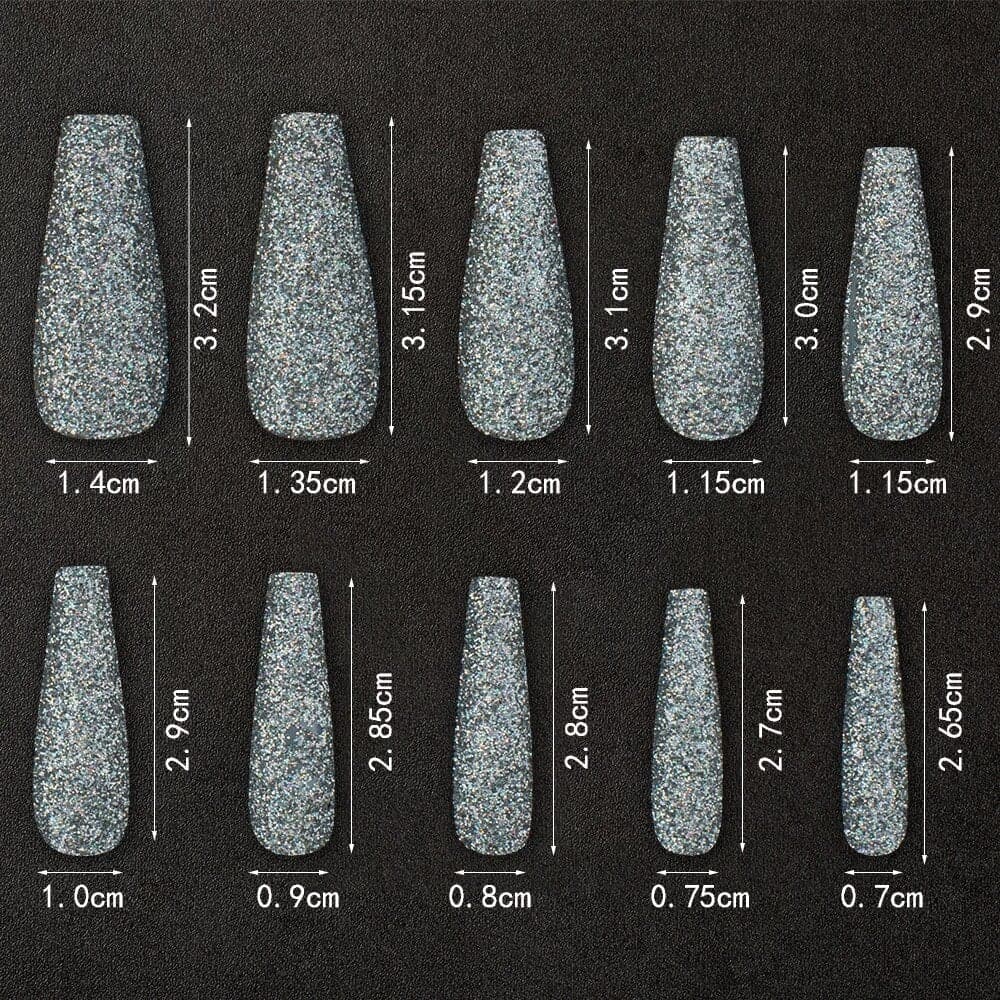 Glitter Coffin Nails